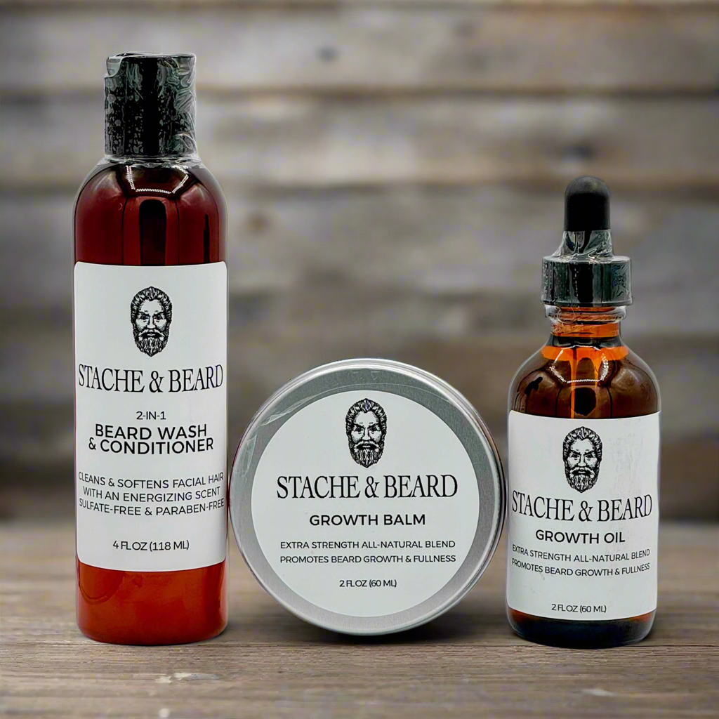 Extra strength beard growth kit